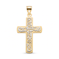18K Two Tone Gold Cross Pendant