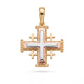 18k Gold Multicolor Cross Pendant