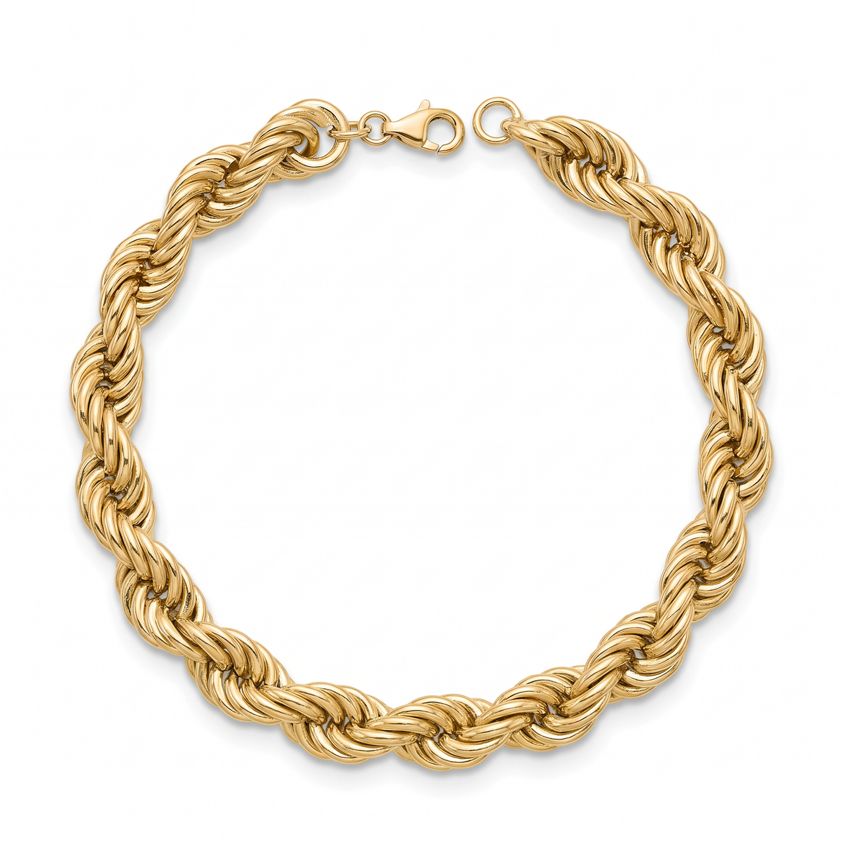 Men 18K Yellow Gold Rope Chain Bracelet
