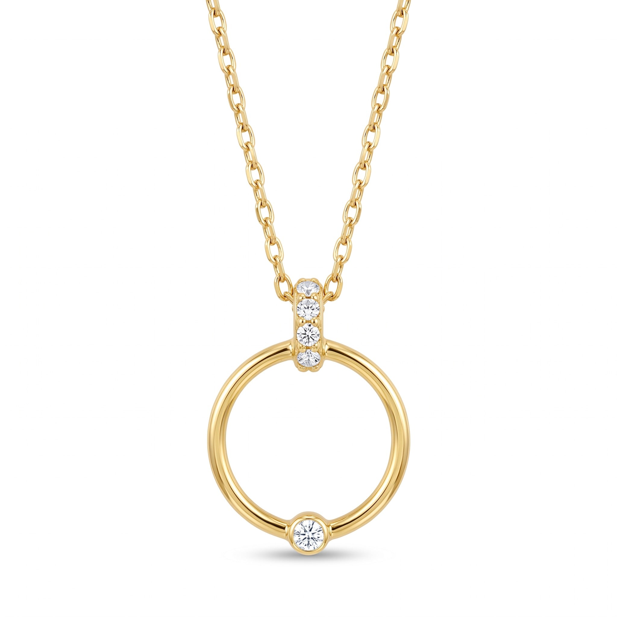 18K Yellow Gold Cubic Zirconia Necklace