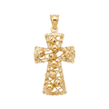 18K Yellow Gold Medium Wire Bead Cross Pendant