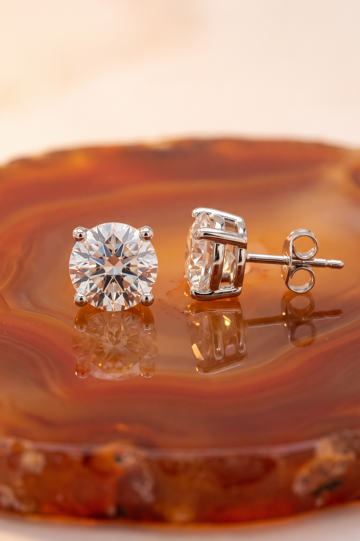 Lab Diamond White Gold 4 ctw Stud Earrings
