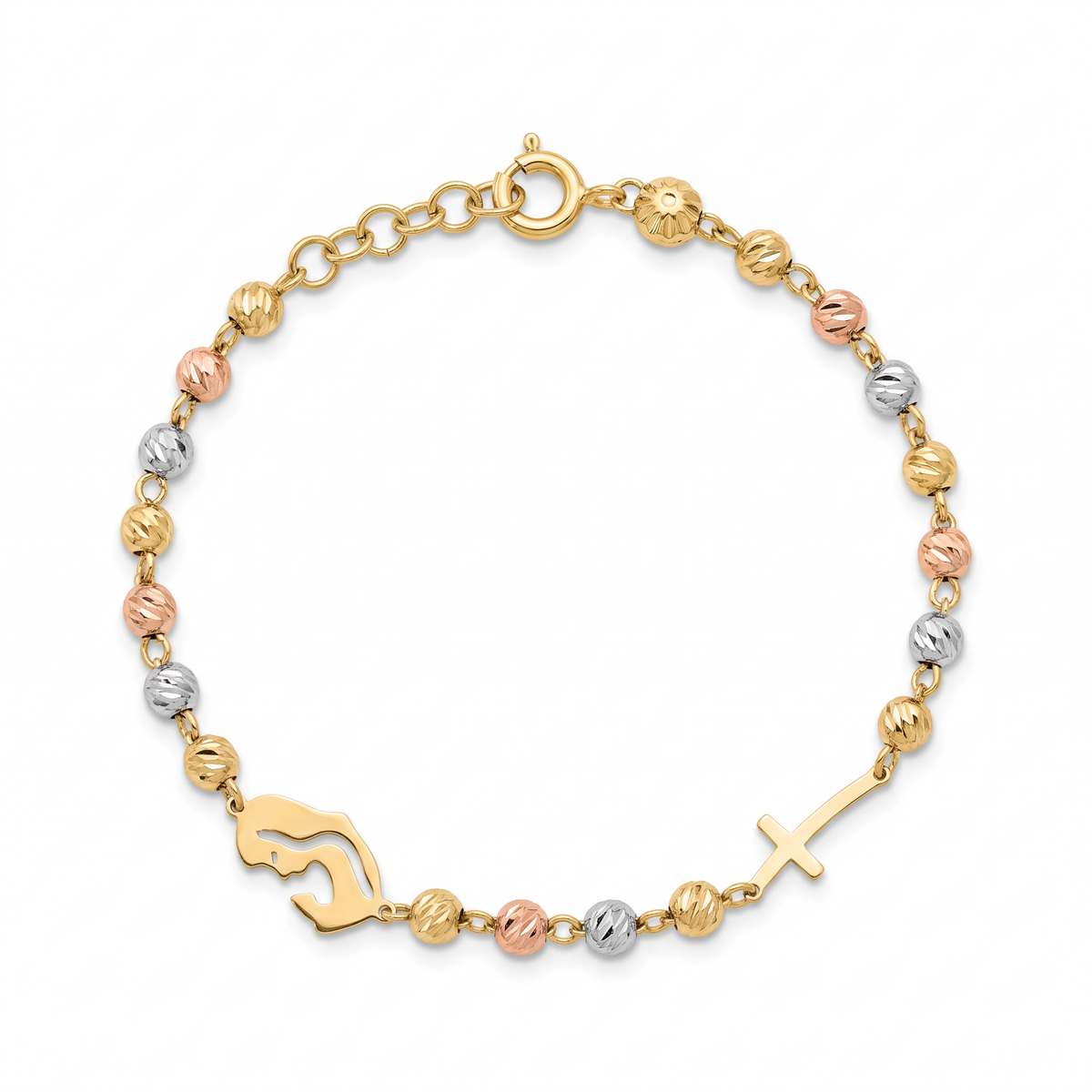 18K Multicolor Gold Rosary Bracelet