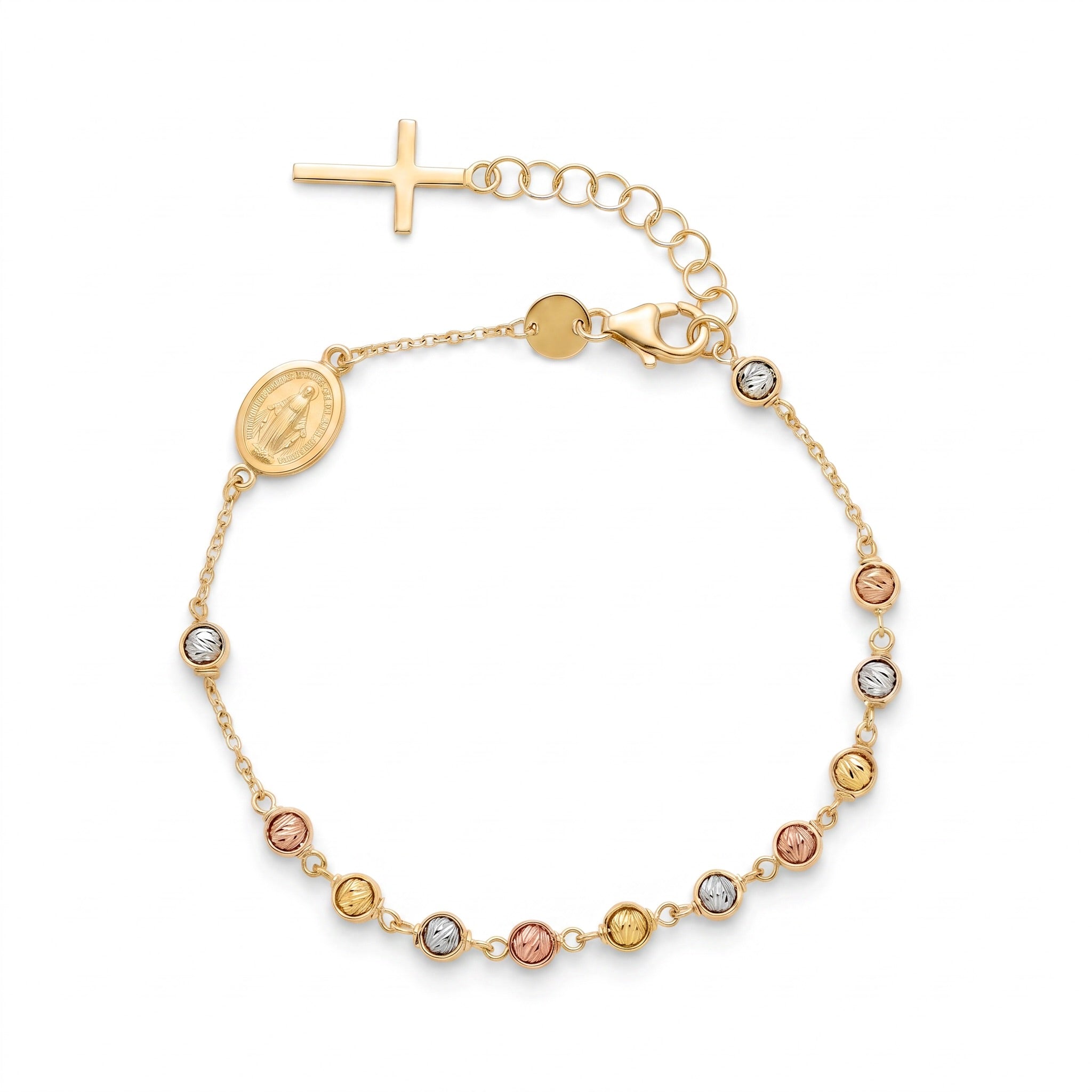 18K Multicolor Gold Rosary Bracelet