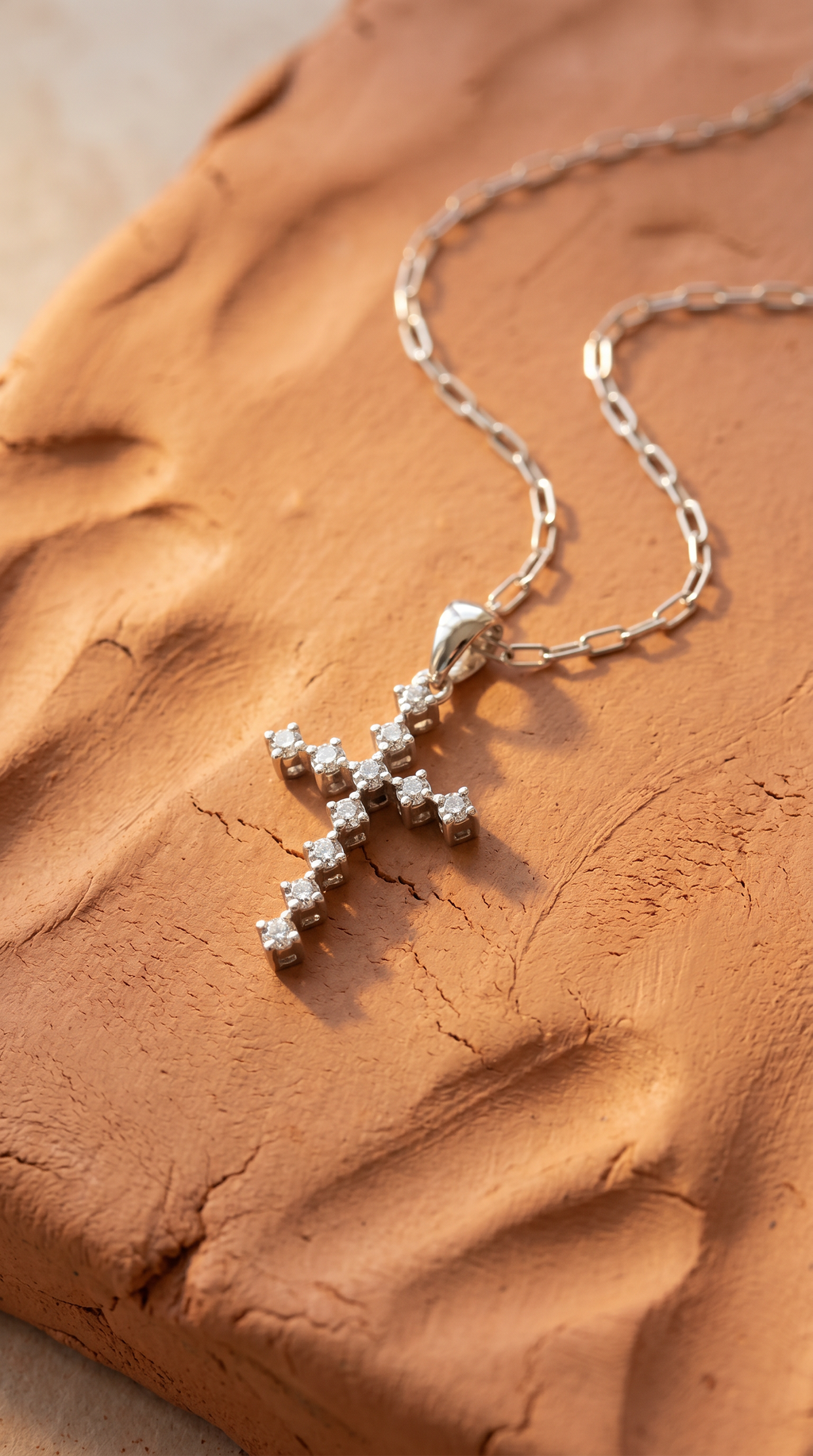 Diamond White Gold Cross Pendant
