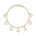 18K Yellow Gold Butterfly Motif Bracelet