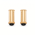 18K Yellow Gold Onyx Stud Earring