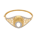 18K Yellow Gold Cubic Zirconia Bangle Bracelet