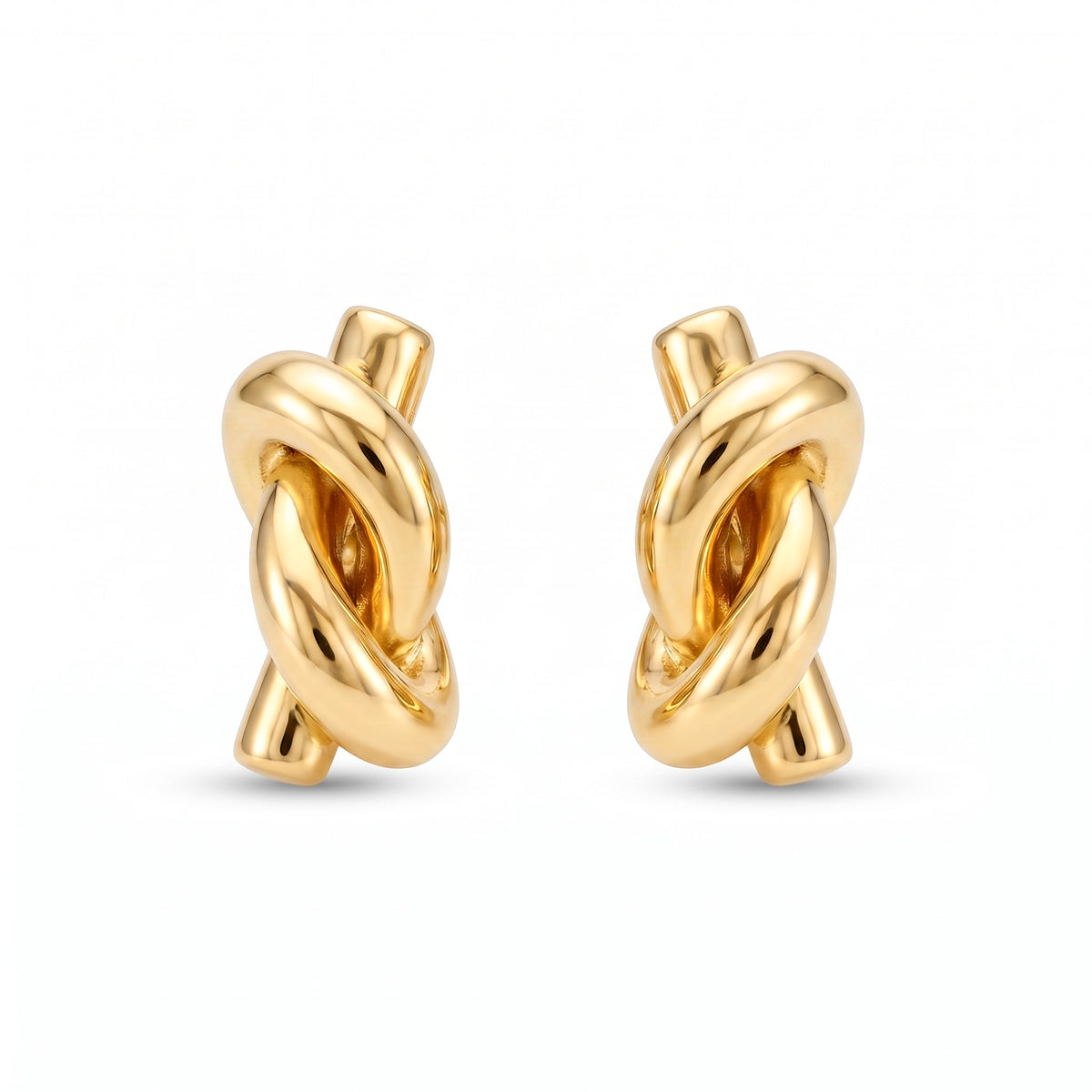 18K Yellow Gold Knot Stud Earring