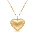 18K Yellow Gold Satin Heart Chain Necklace