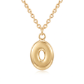 18K Yellow Gold Letter O Chain Necklace