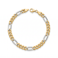18K Two Tone Gold Chain Bracelet