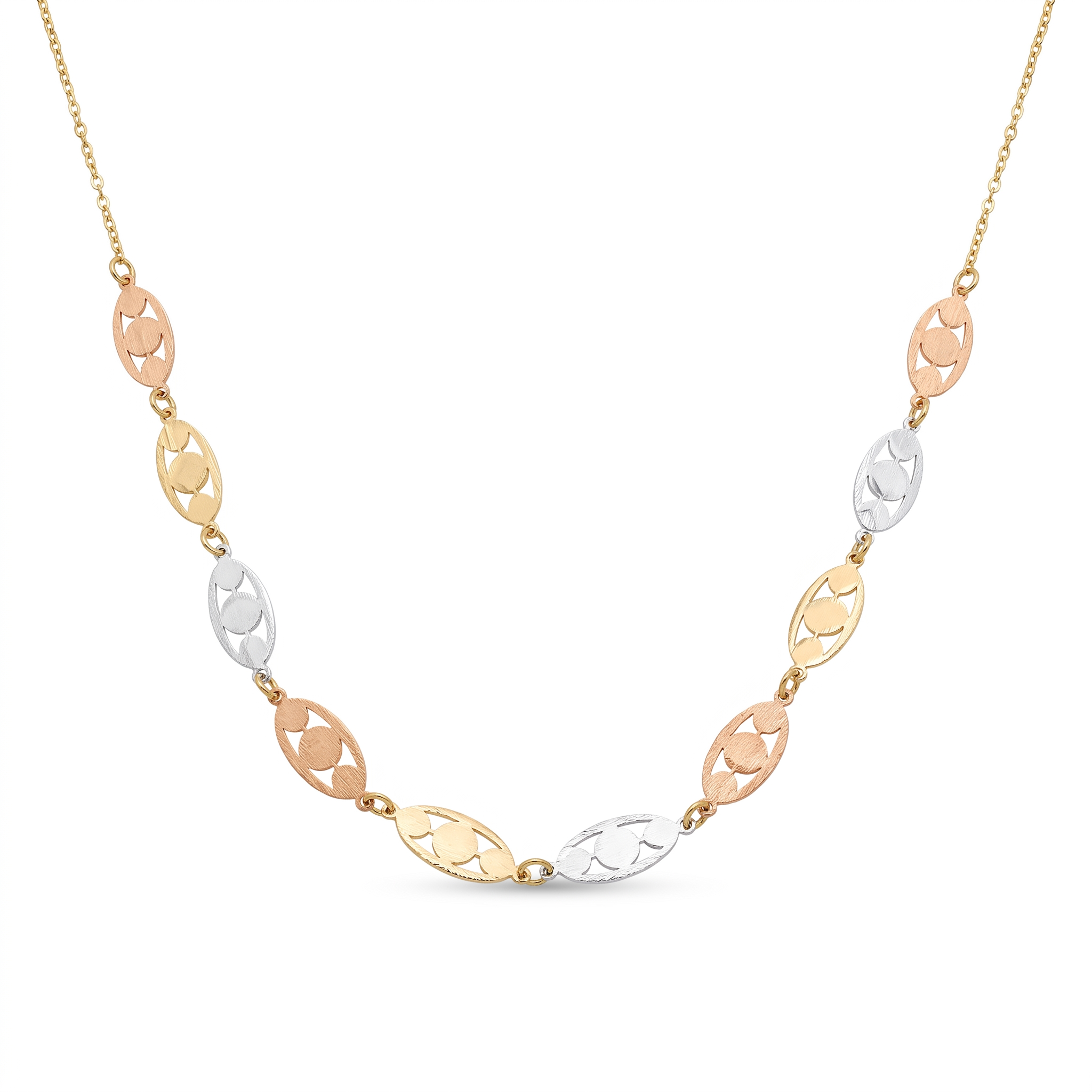 18K Multicolor Gold Necklace