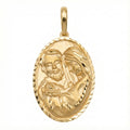18K Yellow Gold Pendant 3D Joseph, Mary, & Jesus Icon