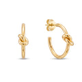18K Yellow Gold Knot Hoop Earring