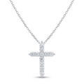 Diamond White Gold Cross Chain Necklace