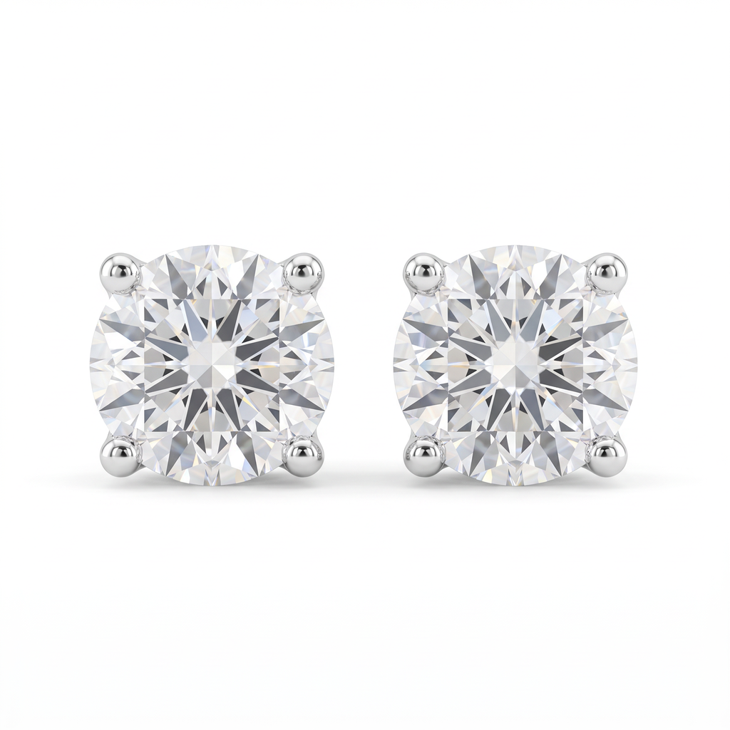 Lab Diamond White Gold 4 ctw Stud Earrings