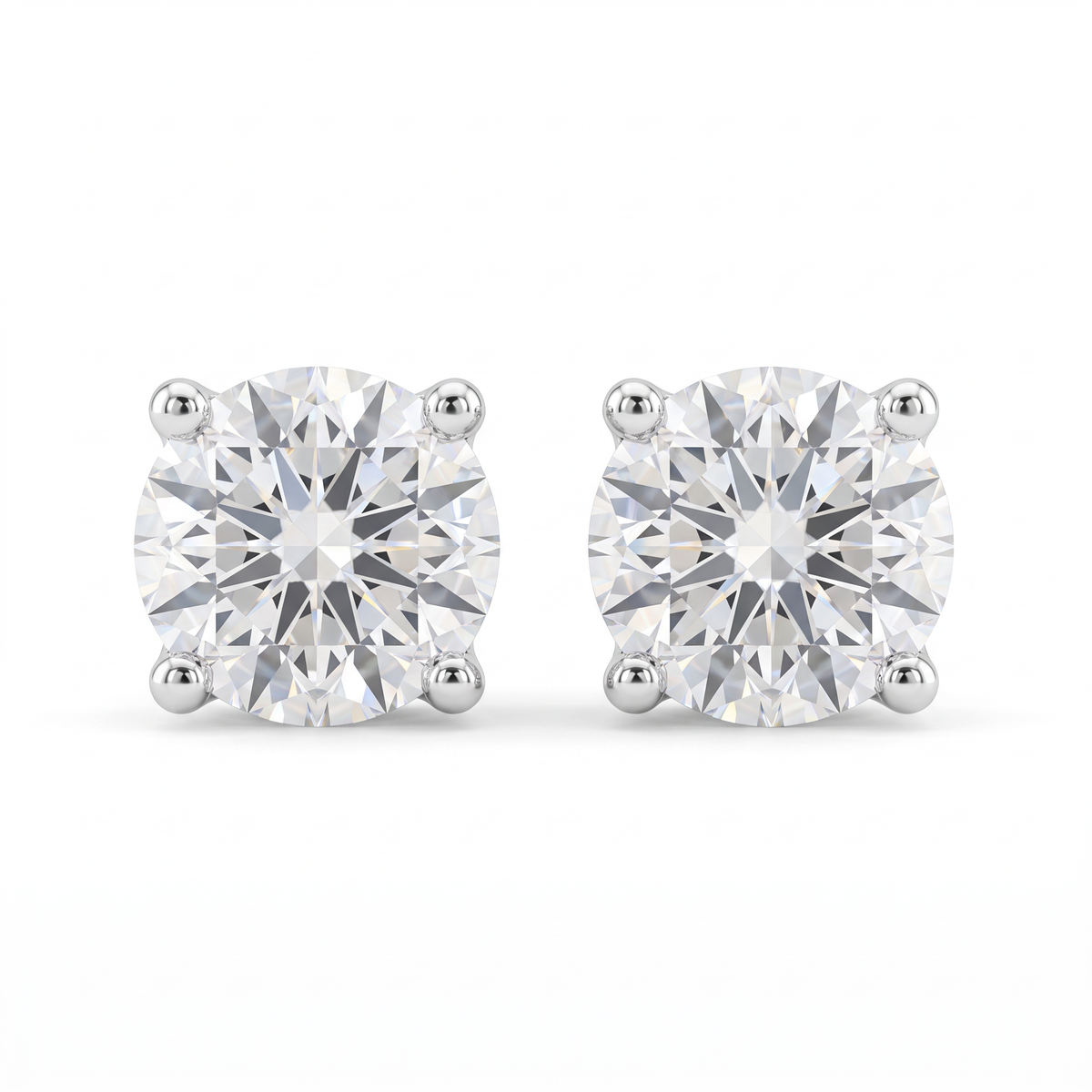 Lab Diamond White Gold 4 ctw Stud Earrings