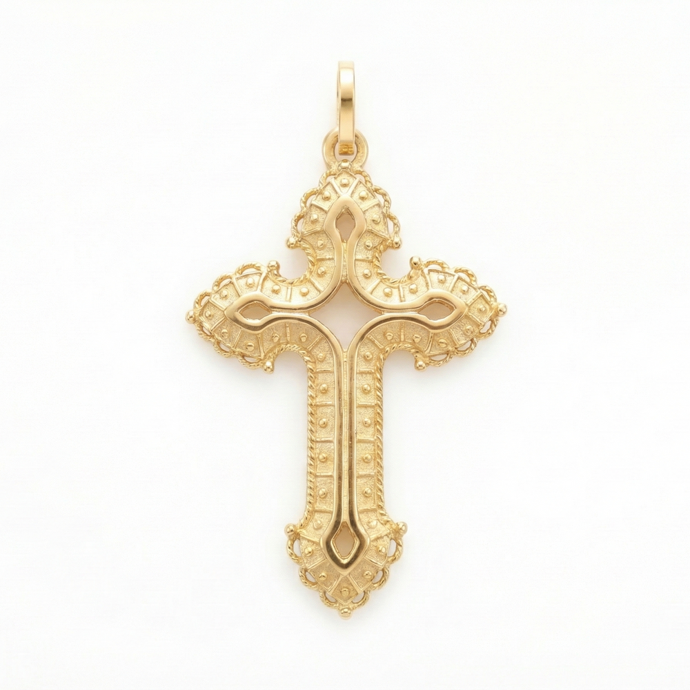 18K Yellow Gold Cross Pendant