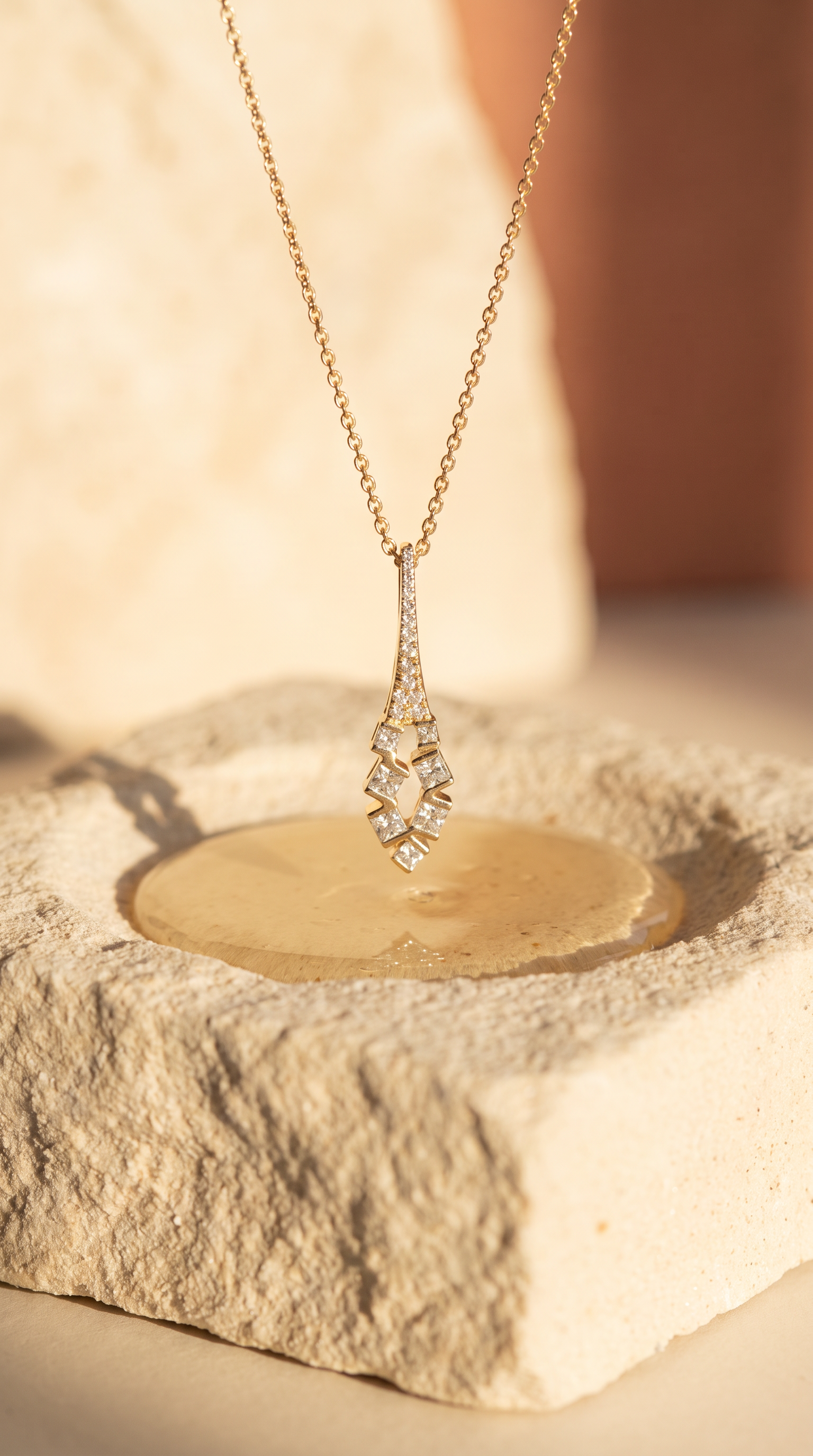 Diamond Yellow Gold Chain Necklace
