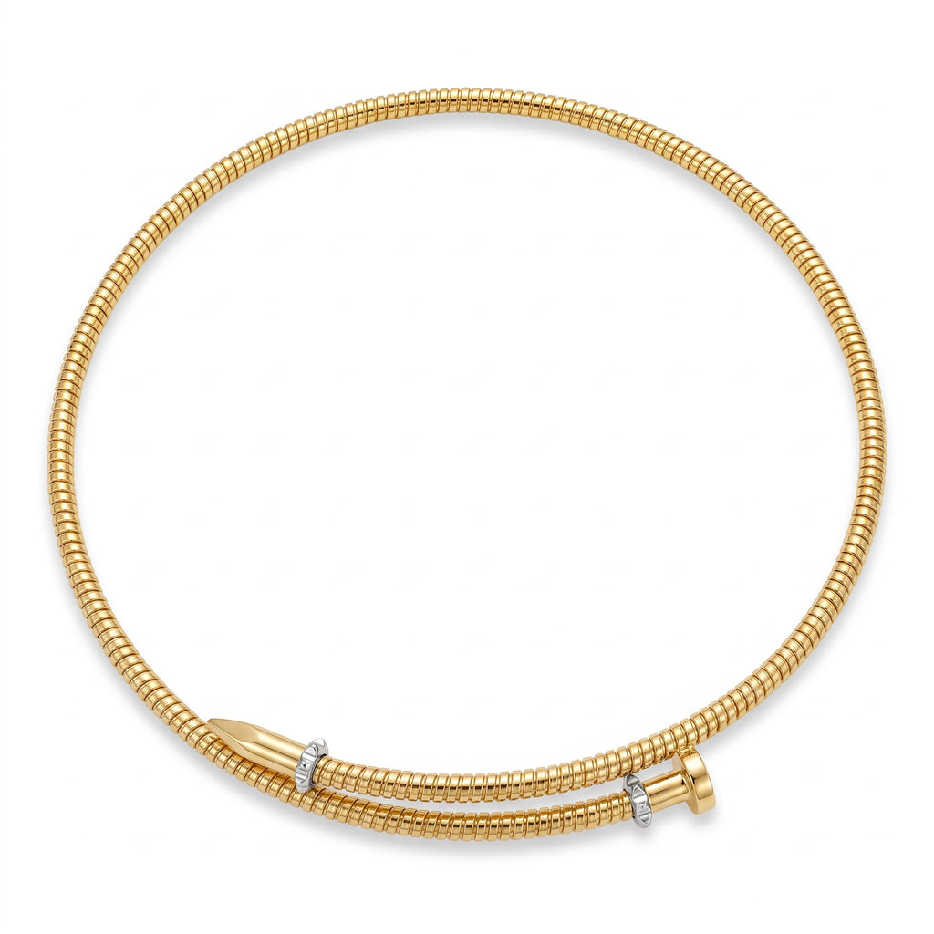 18K Two Tone Gold Choker Necklace