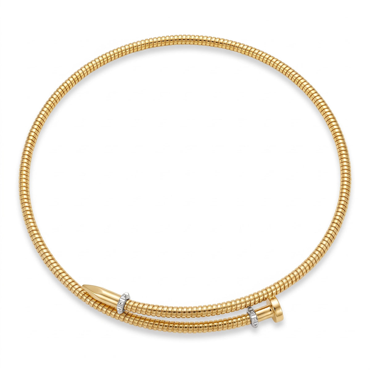 18K Two Tone Gold Choker Necklace