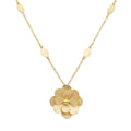 18K Yellow Gold Flower Chain Necklace