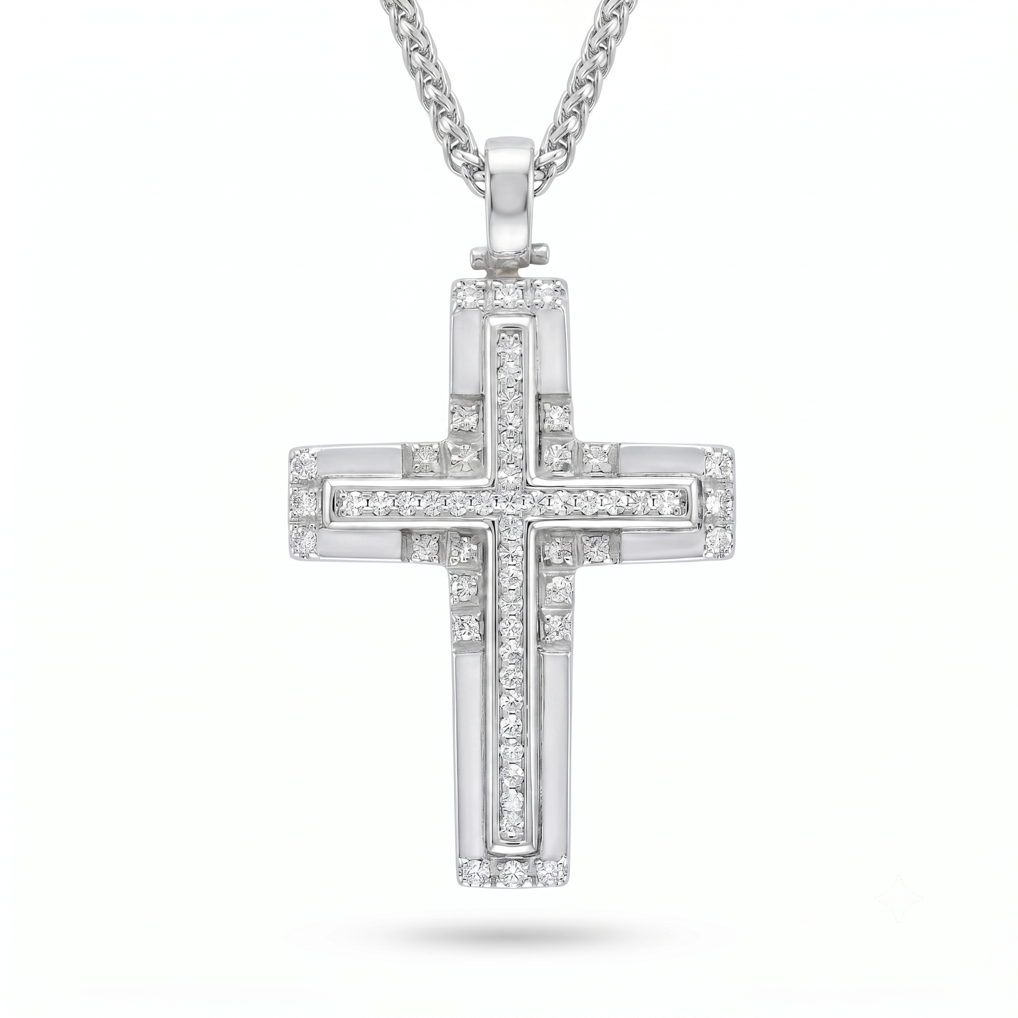 Diamond White Gold Cross Necklace