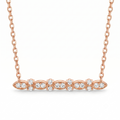 Diamond Rose Gold Bar Chain Necklace