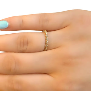 18K Gold CZ Charm Ring Size 6.5