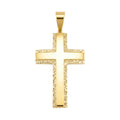 18K Yellow Gold Medium Diamond Cut Cross Pendant