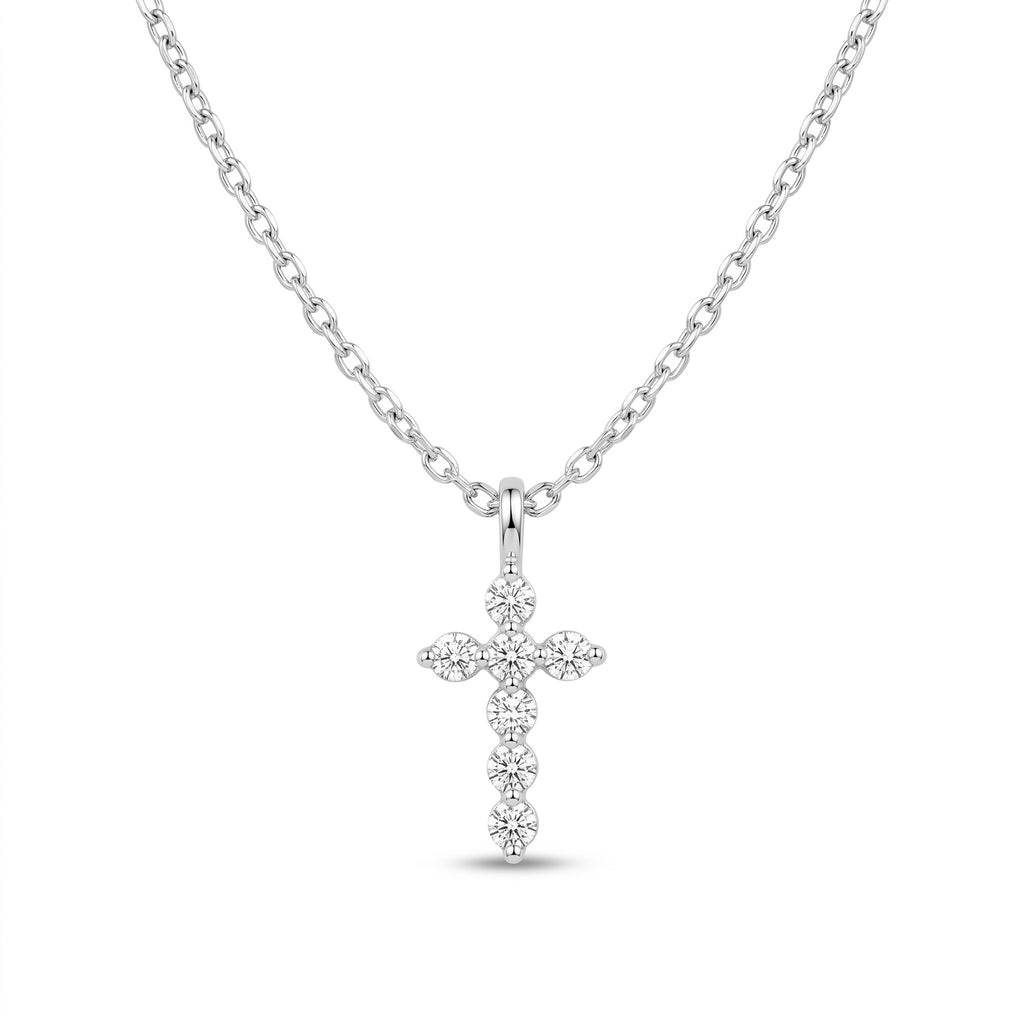 Diamond White Gold Cross Pendant Necklace