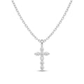Diamond White Gold Cross Pendant Necklace