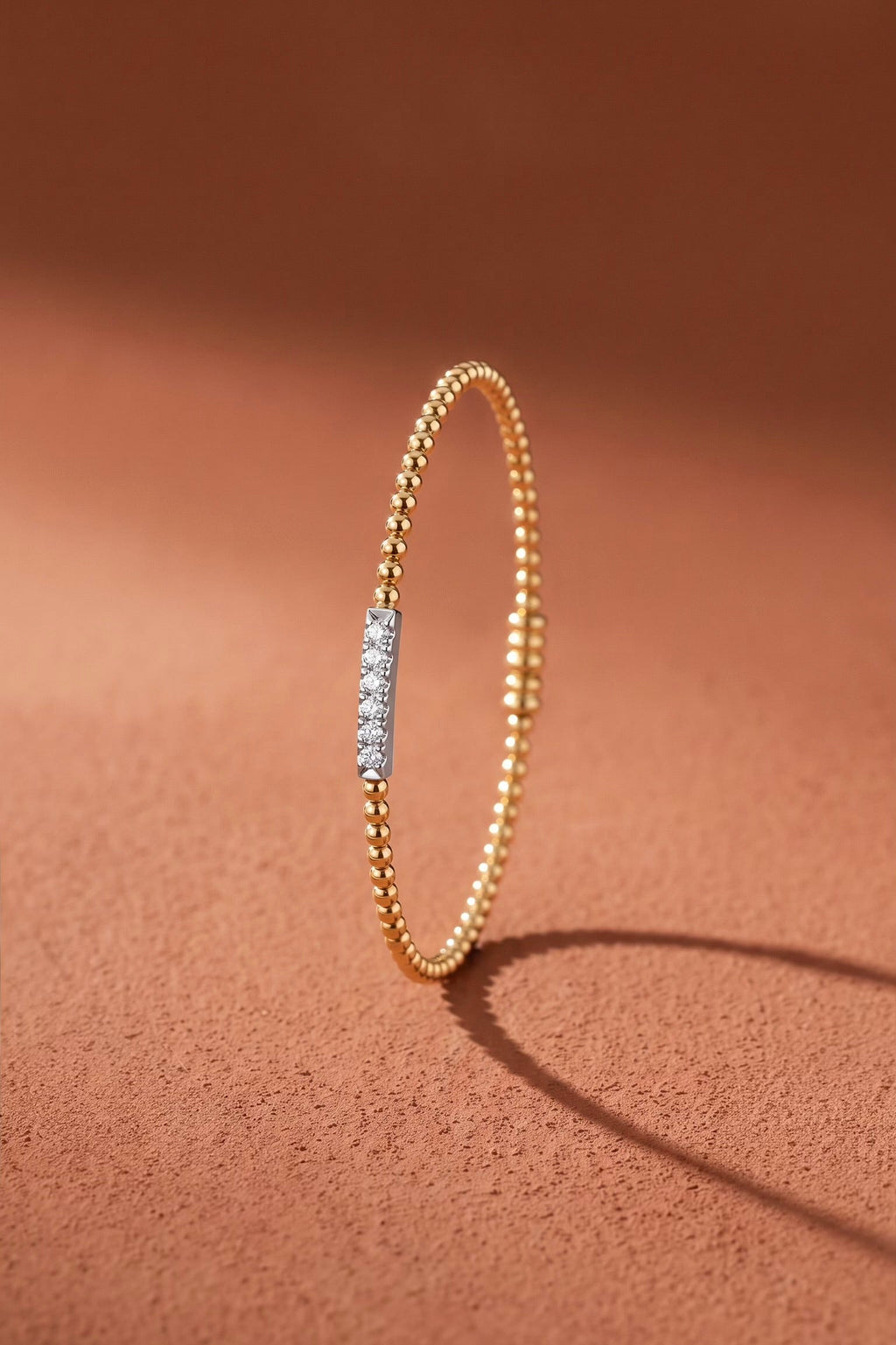 Diamond Two Tone Gold Bangle Bracelet
