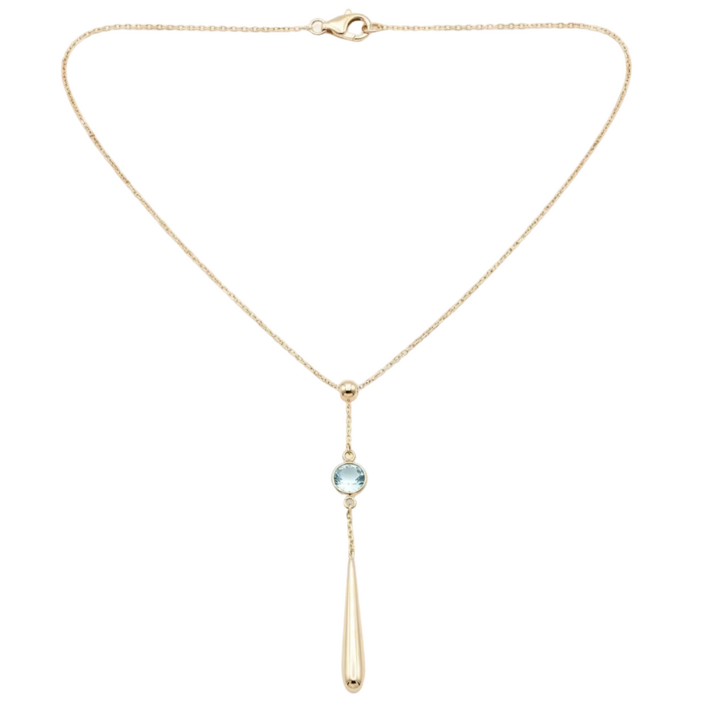 18K Yellow Gold Sky Topaz Chain Necklace