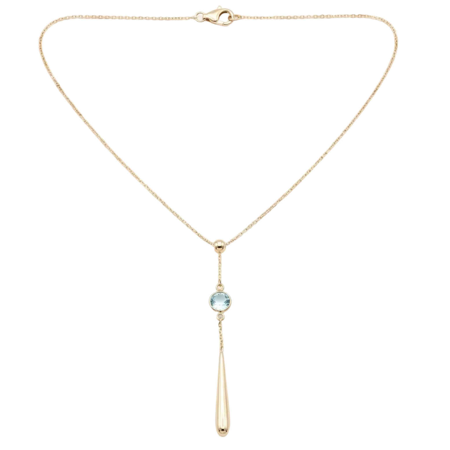 18K Yellow Gold Sky Topaz Chain Necklace