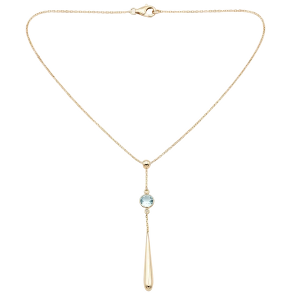 18K Yellow Gold Sky Topaz Chain Necklace