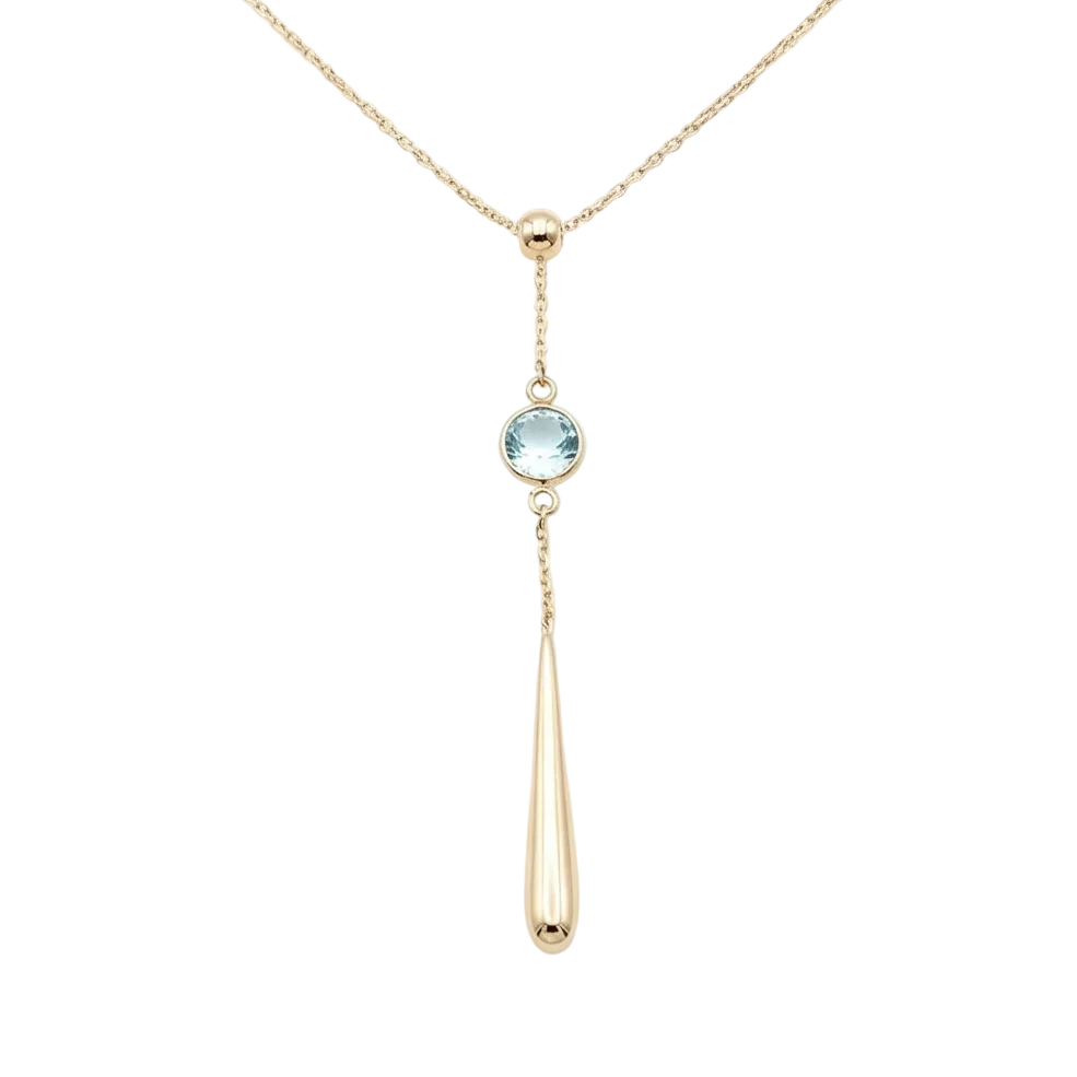 18K Yellow Gold Sky Topaz Chain Necklace