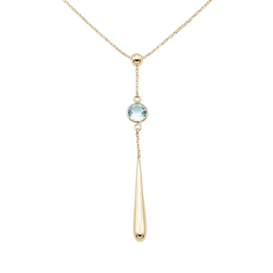 18K Yellow Gold Sky Topaz Chain Necklace