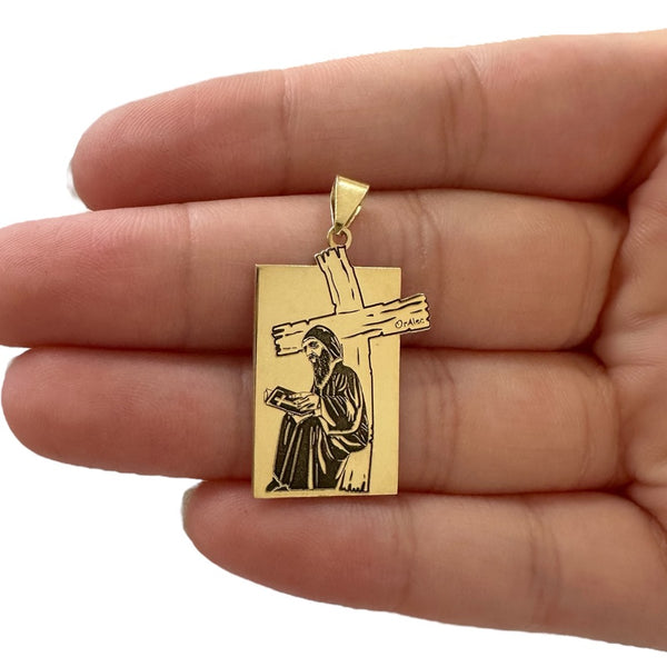 18K Gold Pendant Jesus Icon