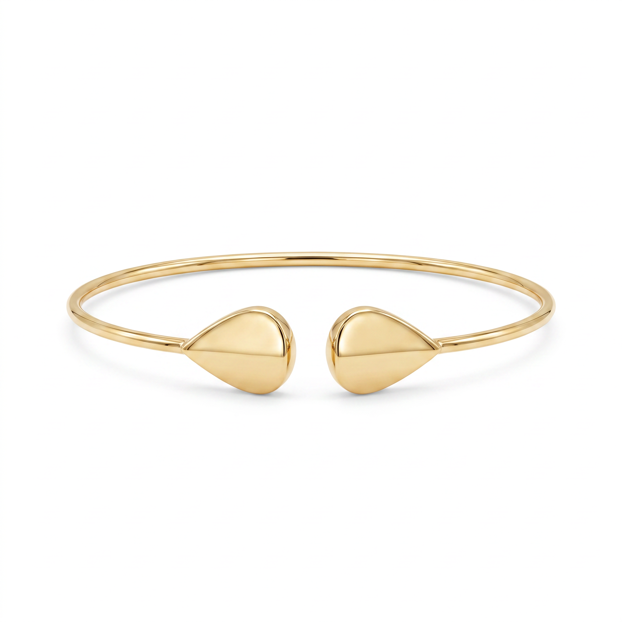 18K Yellow Gold Teardrop Cuff Bracelet