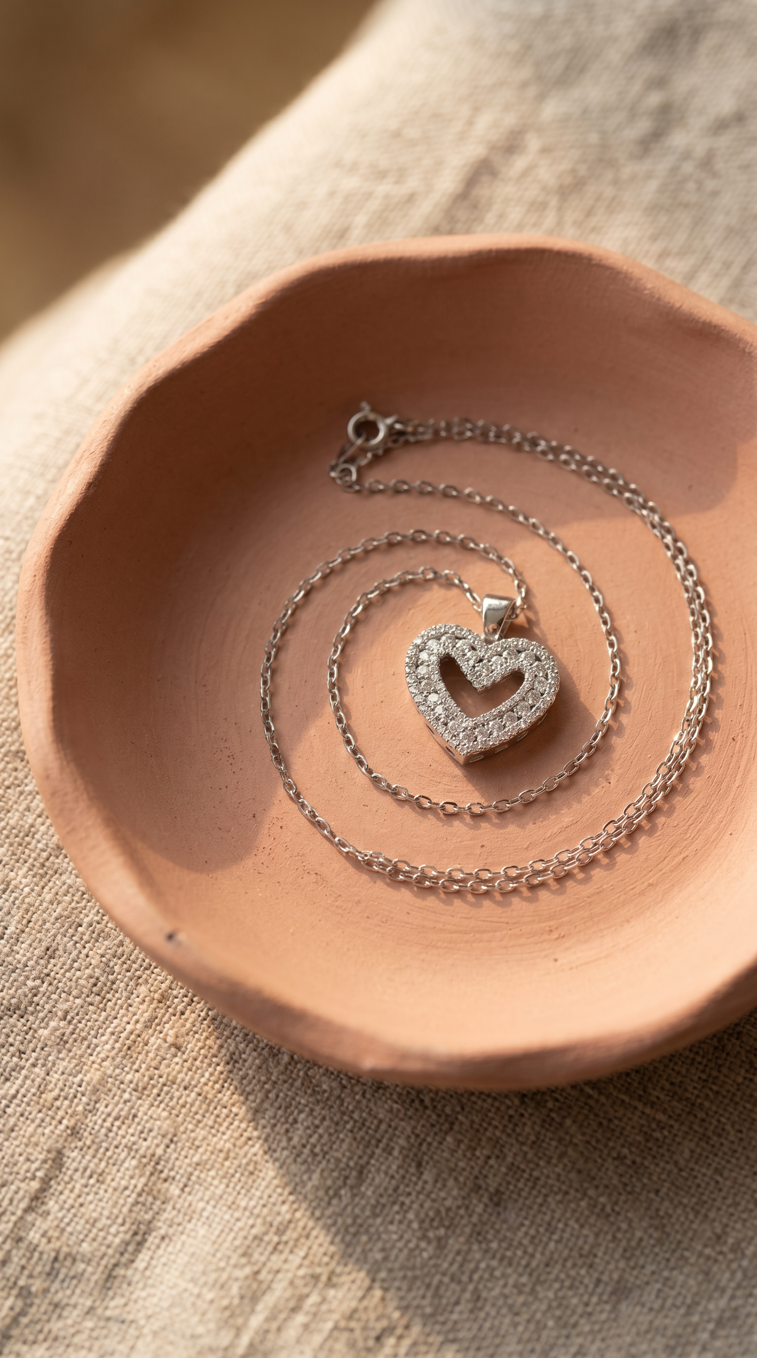 Diamond White Gold Heart Necklace