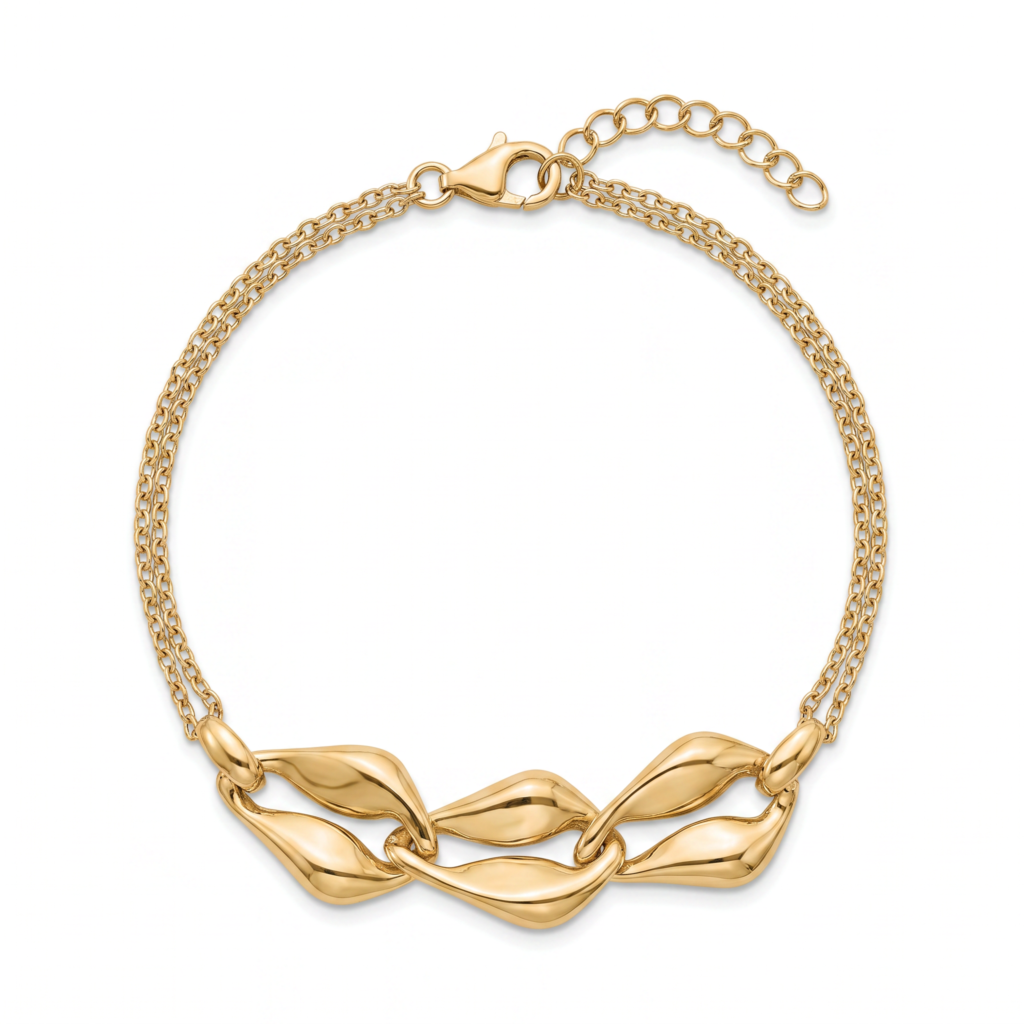 18K Yellow Gold Double Chain Bracelet