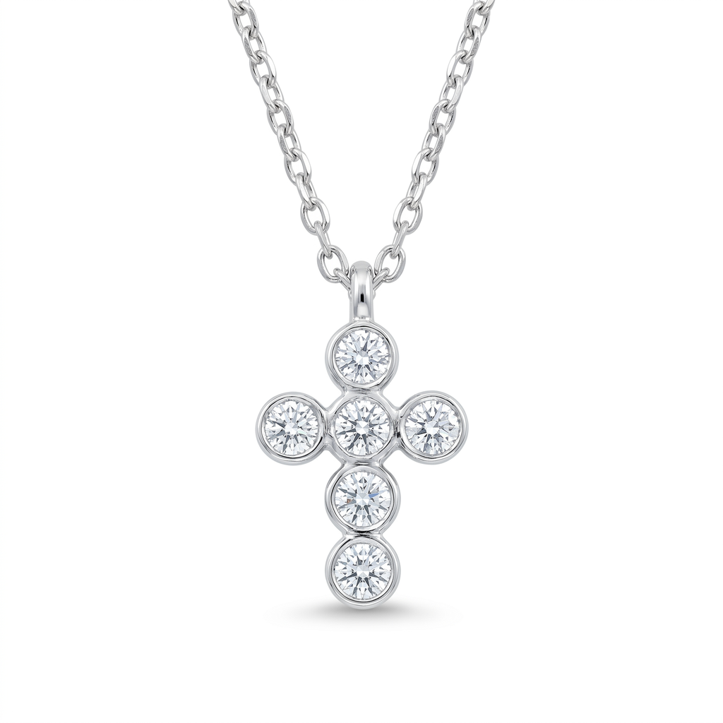 Diamond White Gold Cross Necklace