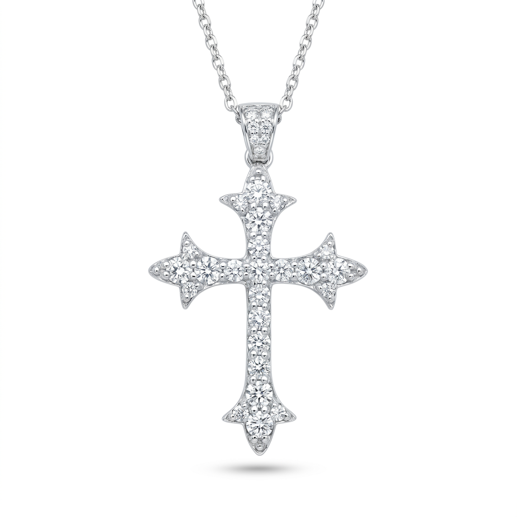Diamond White Gold Cross Necklace