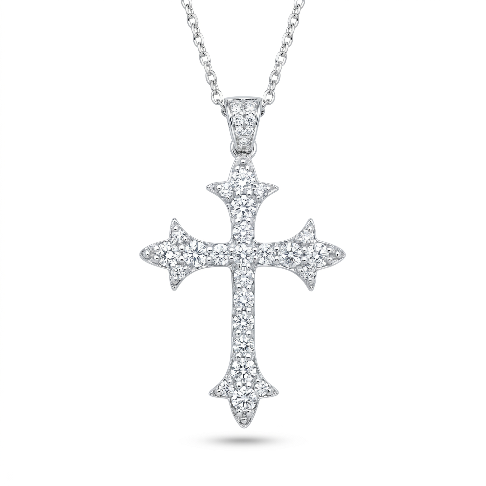 Diamond White Gold Cross Necklace