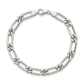 Men 18K White Gold Chain Bracelet