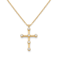 Diamond Yellow Gold Cross Chain Necklace