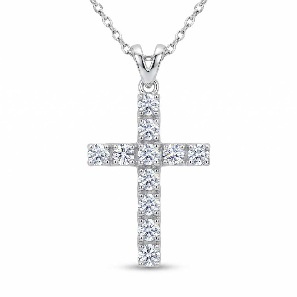 Diamond White Gold Cross Necklace