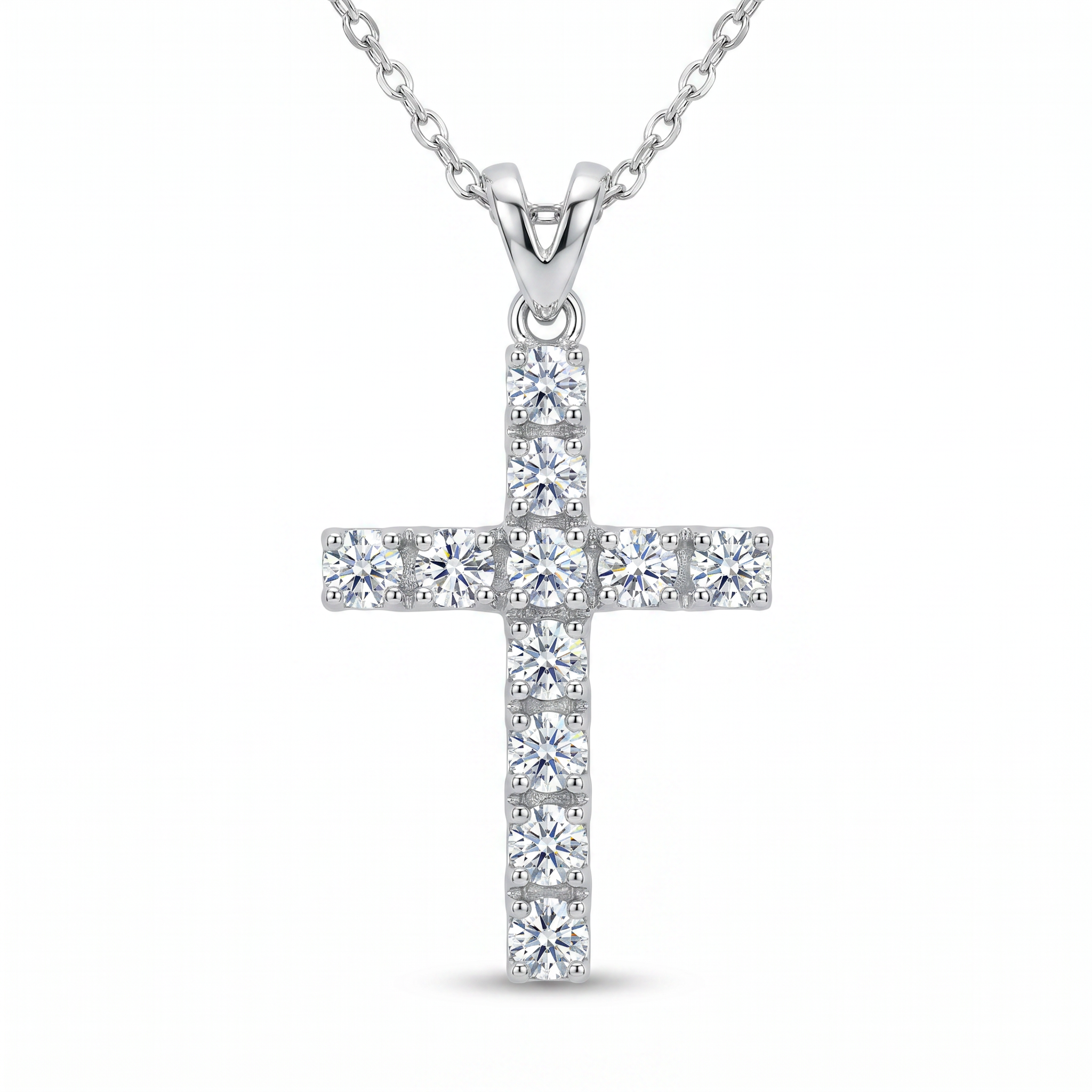 Diamond White Gold Cross Necklace
